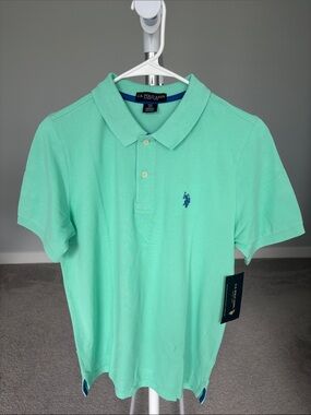U.S. Polo Assn. Boys Mint Green Pique Polo Shirt